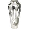 imageDeco 79 Aluminum Metal Decorative Vase Drip Centerpiece Vase with Melting Designed Body Vase for Home Decoration 7quot x 7quot x 15quot GoldSilver
