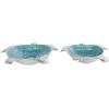 imageDeco 79 Aluminum Metal Turtle Handmade Serving Bowl  set of 3 8quot x 6quot x 2quot Multi ColoredTeal
