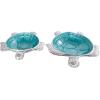 imageDeco 79 Aluminum Metal Turtle Handmade Serving Bowl  set of 3 8quot x 6quot x 2quot Multi ColoredTeal