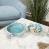 imageDeco 79 Aluminum Metal Turtle Handmade Serving Bowl  set of 3 8quot x 6quot x 2quot Multi ColoredTeal