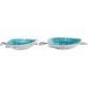 imageDeco 79 Aluminum Metal Turtle Handmade Serving Bowl  set of 3 8quot x 6quot x 2quot Multi ColoredTeal