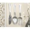 imageDeco 79 Aluminum Metal Utensils Home Wall Decor Knife Spoon and Fork Wall Sculpture Set of 3 Wall Art 4quotW 23quotH SilverSilver