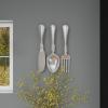 imageDeco 79 Aluminum Metal Utensils Home Wall Decor Knife Spoon and Fork Wall Sculpture Set of 3 Wall Art 4quotW 23quotH SilverSilver