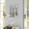 imageDeco 79 Aluminum Metal Utensils Home Wall Decor Knife Spoon and Fork Wall Sculpture Set of 3 Wall Art 4quotW 23quotH SilverSilver