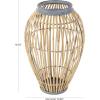 imageDeco 79 Bamboo Wood Handmade Decorative Vase Open Frame Centerpiece Vase with White Metal Accents Vase for Home Decoration 13quot x 13quot x 17quot Brown11 x 11 x 16