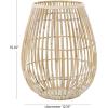 imageDeco 79 Bamboo Wood Handmade Decorative Vase Open Frame Centerpiece Vase with White Metal Accents Vase for Home Decoration 13quot x 13quot x 17quot Brown12 x 12 x 15