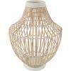 imageDeco 79 Bamboo Wood Handmade Decorative Vase Open Frame Centerpiece Vase with White Metal Accents Vase for Home Decoration 13quot x 13quot x 17quot Brown13 x 13 x 17