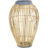imageDeco 79 Bamboo Wood Handmade Decorative Vase Open Frame Centerpiece Vase with White Metal Accents Vase for Home Decoration 13quot x 13quot x 17quot Brown11 x 11 x 16