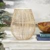 imageDeco 79 Bamboo Wood Handmade Decorative Vase Open Frame Centerpiece Vase with White Metal Accents Vase for Home Decoration 13quot x 13quot x 17quot Brown12 x 12 x 15