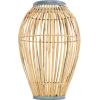 imageDeco 79 Bamboo Wood Handmade Decorative Vase Open Frame Centerpiece Vase with White Metal Accents Vase for Home Decoration 13quot x 13quot x 17quot Brown11 x 11 x 16
