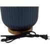 imageDeco 79 Fabric Room Table Lamp Ribbed Accent Lamp with Velvet Shade and Gold Accents Lamp 13quot x 13quot x 20quot Blue13 x 13 x 20