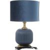 imageDeco 79 Fabric Room Table Lamp Ribbed Accent Lamp with Velvet Shade and Gold Accents Lamp 13quot x 13quot x 20quot Blue13 x 13 x 20