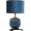 imageDeco 79 Fabric Room Table Lamp Ribbed Accent Lamp with Velvet Shade and Gold Accents Lamp 13quot x 13quot x 20quot Blue13 x 13 x 20