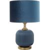 imageDeco 79 Fabric Room Table Lamp Ribbed Accent Lamp with Velvet Shade and Gold Accents Lamp 13quot x 13quot x 20quot Blue13 x 13 x 20