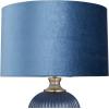 imageDeco 79 Fabric Room Table Lamp Ribbed Accent Lamp with Velvet Shade and Gold Accents Lamp 13quot x 13quot x 20quot Blue16 x 16 x 26