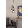 imageDeco 79 Industrial CageDesigned 5Light Pendant with Bulbs 48quot H x 17quot L Metallic Black Finish