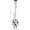 imageDeco 79 Industrial CageDesigned 5Light Pendant with Bulbs 48quot H x 17quot L Metallic Black Finish