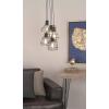 imageDeco 79 Industrial CageDesigned 5Light Pendant with Bulbs 48quot H x 17quot L Metallic Black Finish