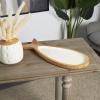 imageDeco 79 Mango Wood Handmade Ocean Inspired Tray with Colorful Enameled Interior 16quot x 6quot x 2quot BrownBrown