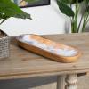 imageDeco 79 Mango Wood Handmade Ocean Inspired Tray with Colorful Enameled Interior 16quot x 6quot x 2quot BrownBrown