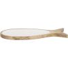 imageDeco 79 Mango Wood Handmade Ocean Inspired Tray with Colorful Enameled Interior 16quot x 6quot x 2quot BrownBrown