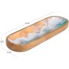 imageDeco 79 Mango Wood Handmade Ocean Inspired Tray with Colorful Enameled Interior 16quot x 6quot x 2quot BrownBrown