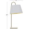 imageDeco 79 Marble Room Desk Lamp Accent Lamp with Arched Gold Metal Stand Lamp 11quot x 11quot x 22quot WhiteWhite