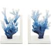 imageDeco 79 Metal Coral Decorative Bookends Ombre Non Skid Bookends Set of 2 Office Bookends4quotW 7quotH BlueBlue