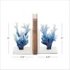 imageDeco 79 Metal Coral Decorative Bookends Ombre Non Skid Bookends Set of 2 Office Bookends4quotW 7quotH BlueBlue