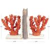 imageDeco 79 Metal Coral Decorative Bookends Ombre Non Skid Bookends Set of 2 Office Bookends4quotW 7quotH BlueOrange