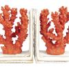 imageDeco 79 Metal Coral Decorative Bookends Ombre Non Skid Bookends Set of 2 Office Bookends4quotW 7quotH BlueOrange