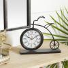 imageDeco 79 Metal Decorative Clock Bike Mantel Clock Tabletop Clock 13quot x 3quot x 12quot BrownBrown