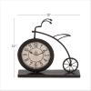 imageDeco 79 Metal Decorative Clock Bike Mantel Clock Tabletop Clock 13quot x 3quot x 12quot BrownBrown