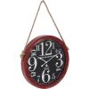 imageDeco 79 Metal Decorative Wall Clock Set of 3 11quot x 2quot x 20quot White with Rope accentsRedBlackWhite