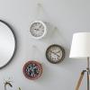 imageDeco 79 Metal Decorative Wall Clock Set of 3 11quot x 2quot x 20quot White with Rope accentsWhite