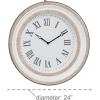 imageDeco 79 Metal Decorative Wall Clock for Home and Room 24quot x 3quot x 24quot White