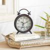 imageDeco 79 Metal Eiffel Tower Clock with Bell Style Top 6quot x 3quot x 9quot Black