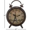imageDeco 79 Metal Eiffel Tower Clock with Bell Style Top 6quot x 3quot x 9quot Black