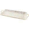 imageDeco 79 Metal Geometric Living Room Decor Tray Geometric Dot Ottoman Tray with White Accents Set of 2 Serving Tray 19quot 19quot W Gold