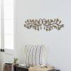 imageDeco 79 Metal Leaf Home Wall Decor Long Horizontal Vine Wall Sculpture with Green Accents Wall Art 48quot x 1quot x 9quot RedGreen