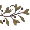 imageDeco 79 Metal Leaf Home Wall Decor Long Horizontal Vine Wall Sculpture with Green Accents Wall Art 48quot x 1quot x 9quot RedGreen