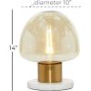 imageDeco 79 Metal Room Table Lamp Accent Lamp with Clear Dome Shaped Shade and Marble Base Lamp 10quot x 10quot x 14quot Gold10 x 10 x 14