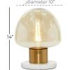 imageDeco 79 Metal Room Table Lamp Accent Lamp with Clear Dome Shaped Shade and Marble Base Lamp 10quot x 10quot x 14quot Gold10 x 10 x 14