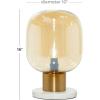 imageDeco 79 Metal Room Table Lamp Accent Lamp with Clear Dome Shaped Shade and Marble Base Lamp 10quot x 10quot x 14quot Gold10 x 10 x 16