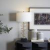 imageDeco 79 Metal Room Table Lamp Gold Stacked Ring Accent Lamp with Drum Shade Lamp 15quot x 15quot x 30quot Gold