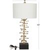 imageDeco 79 Metal Room Table Lamp Gold Stacked Ring Accent Lamp with Drum Shade Lamp 15quot x 15quot x 30quot Gold