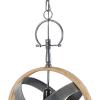 imageDeco 79 Metal Round Pendant with Link Style Chain 15quot x 14quot x 25quot Black