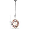 imageDeco 79 Metal Round Pendant with Link Style Chain 15quot x 14quot x 25quot Black