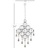 imageDeco 79 Metal Windchime with Bells and Chain Ring Hanger 13quot x 1quot x 24quot BlackBlack