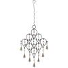 imageDeco 79 Metal Windchime with Bells and Chain Ring Hanger 13quot x 1quot x 24quot BlackBlack